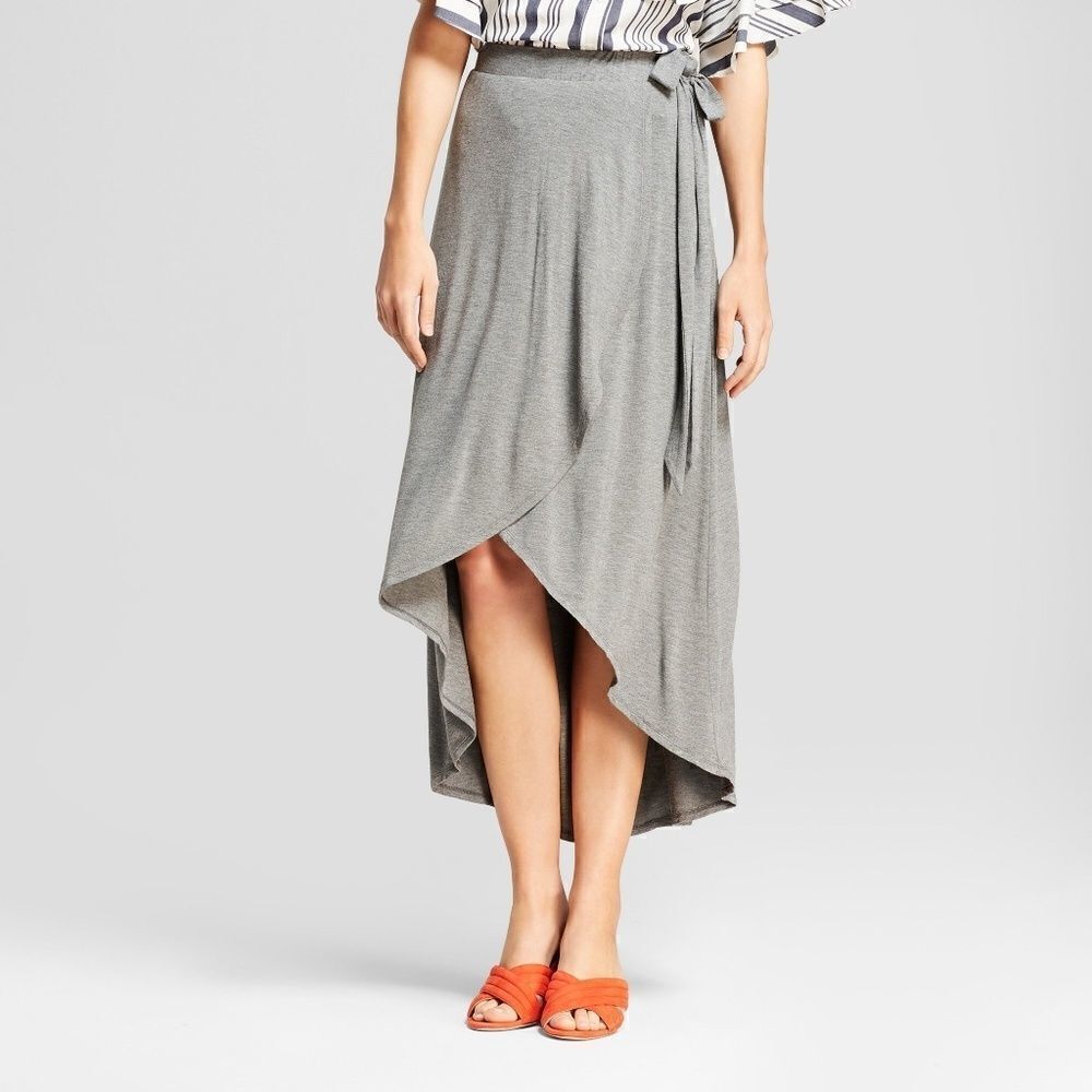 A New Day Gray Wrap Skirt